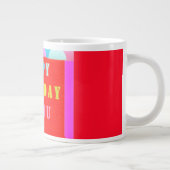 赤白熱［赤熱］光を放つプラス混色ハッピーバースデー ジャンボコーヒーマグカップ (右)