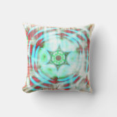 赤白熱［赤熱］光を放つ抽象芸術上のターコイズホイール クッション (正面)