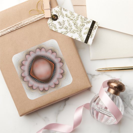 赤白熱［赤熱］光を放つ結晶オーナメント スクエアシール (ギフト)