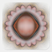 赤白熱［赤熱］光を放つ結晶オーナメント スクエアシール (正面)