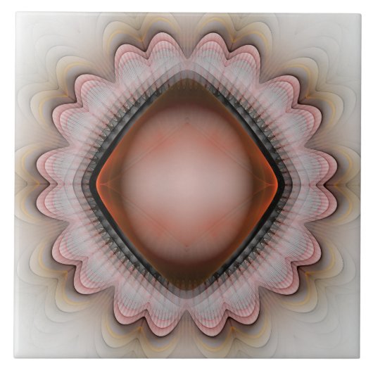 赤白熱［赤熱］光を放つ結晶オーナメント タイル (正面)