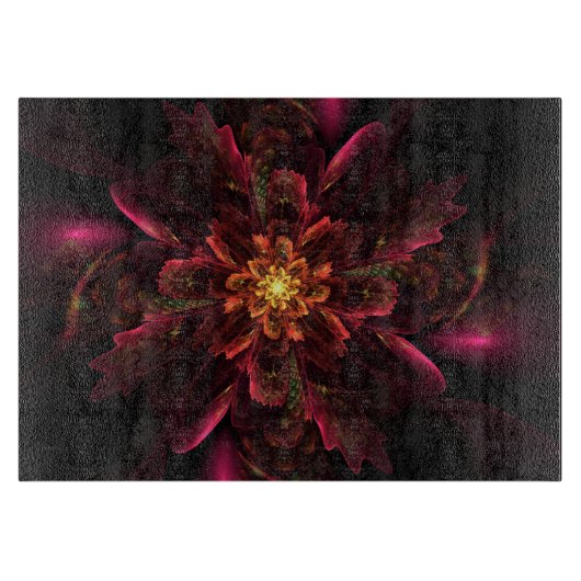 赤白熱［赤熱］光を放つ花 カッティングボード (正面)
