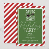 赤白緑の北極クリスマスホリデーパーティー 招待状 (正面/裏面)