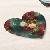 赤白緑の花 ペーパーコースター (アングル)