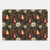 赤白緑の金ゴールドフローラ ラッピングペーパーシート (正面3)