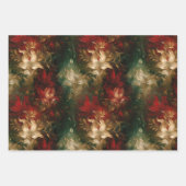 赤白緑の金ゴールドフローラ ラッピングペーパーシート (正面)