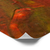 赤白緑イタリアン旗の抽象芸術絵画 ポスター (角)