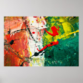 赤白緑イタリアン旗の抽象芸術絵画 ポスター (正面)