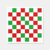 赤白緑チェック柄デザイン スタンダードカクテルナプキン (正面)