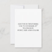 赤白色のストライプパターン、ネービーブルーのモノグラム 招待状 (裏面)