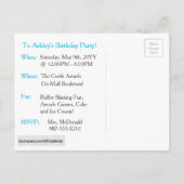 赤白色の北極鳴動ストライプ インビテーションポストカード (裏面)