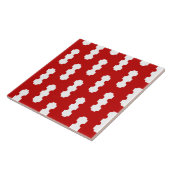 赤白色パターンXXIセラミックタイル タイル (側面)