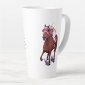 赤白茶のチャンピオン競走馬の祈り カフェラテマグ (右アングル)