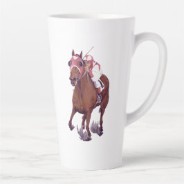 赤白茶のチャンピオン競走馬の祈り カフェラテマグ
