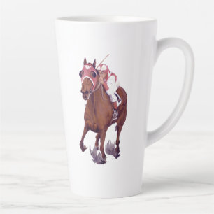 赤白茶のチャンピオン競走馬の祈り カフェラテマグ