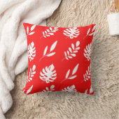 赤白葉 クッション (ブランケット)