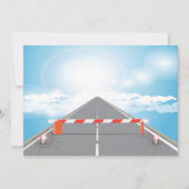 赤白道路バリアによるアクセスブロック 招待状 (正面)