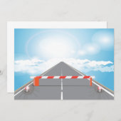 赤白道路バリアによるアクセスブロック 招待状 (正面/裏面)