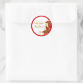 赤白金ゴールド結婚蝶 ラウンドシール (バッグ)