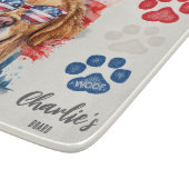 赤白青おもしろいゴールデンレトリバードッグトリート カッティングボード (角)