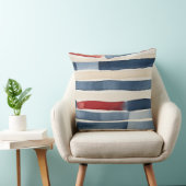 赤白青とベージュの抽象芸術 ストライプ クッション (椅子)