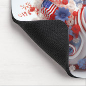 赤白青と花 マウスパッド (コーナー)