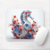 赤白青と花 マウスパッド (マウス)
