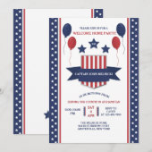 赤白青のお帰り歓迎招待状 招待状 (正面/裏面)