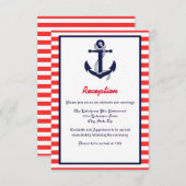 赤白青のアンカー - レセプション招待状 招待状 (正面/裏面)