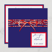 赤白青のウェディング招待状 招待状 (正面/裏面)