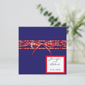 赤白青のウェディング招待状 招待状 (スタンド正面)