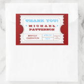 赤白青のカーニバルはチケットのステッカー感謝していしています 長方形シール (バッグ)