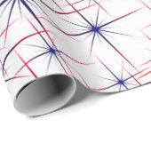 赤白青のスターバースト ラッピングペーパー (ロールコーナー)