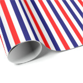 赤白青のストライプのなギフトの包装紙は縞で飾ります ラッピングペーパー (ロールコーナー)