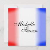 赤白青のストライプ ウェディング招待状 招待状 (裏面)