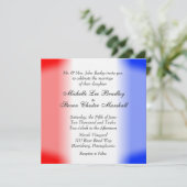 赤白青のストライプ ウェディング招待状 招待状 (スタンド正面)