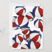 赤白青のバスケットボール 子供 スポーツ 誕生日 招待状 (裏面)