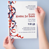 赤白青のリボンと星 チラシ (手)