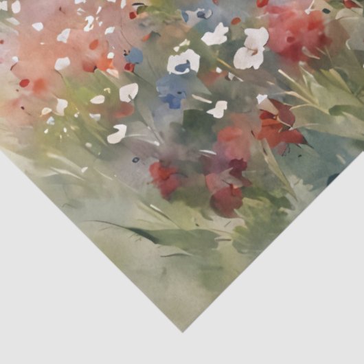 赤白青のワイルドフラワーデコパージュ 薄葉紙 (詳細)
