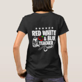 赤白青の先生クルーTシャツデザイン Tシャツ (裏面)