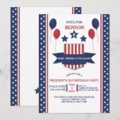 赤白青の大統領の日招待状 招待状 (正面/裏面)