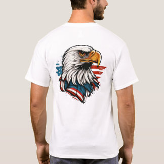 赤白青の愛国心あふれる堂々たるハクトウワシ Tシャツ