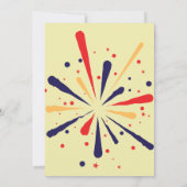 赤白青の愛国的な花火　7月4日 招待状 (裏面)