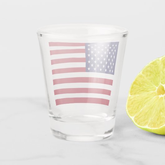 赤白青の愛国的アメリカ国旗 ショットグラス (裏面)