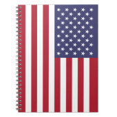 赤白青の愛国的アメリカ国旗 ノートブック (正面)