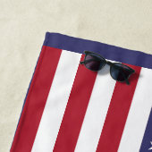 赤白青の愛国的アメリカ国旗 ビーチタオル (インサイチュ)