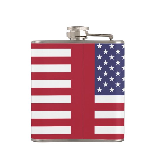 赤白青の愛国的アメリカ国旗 フラスク (裏面)