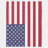 赤白青の愛国的アメリカ国旗 フリースブランケット (正面)