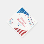 赤白青の愛国的ブライダルシャワー紙 スタンダードカクテルナプキン (角)