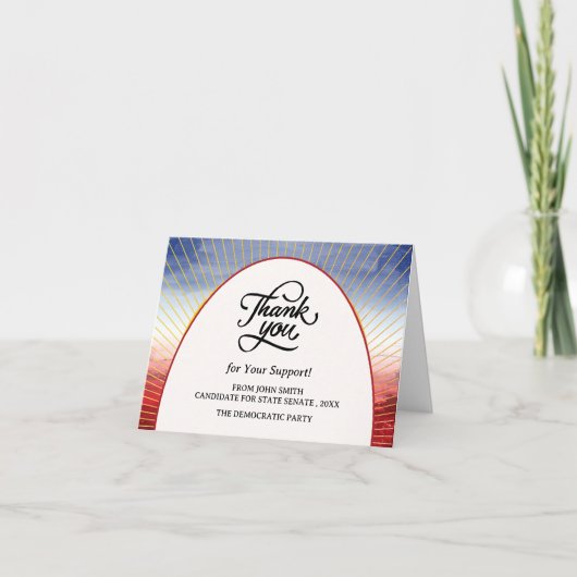 赤白青の政治キャンペーンイベント サンキューカード (正面)